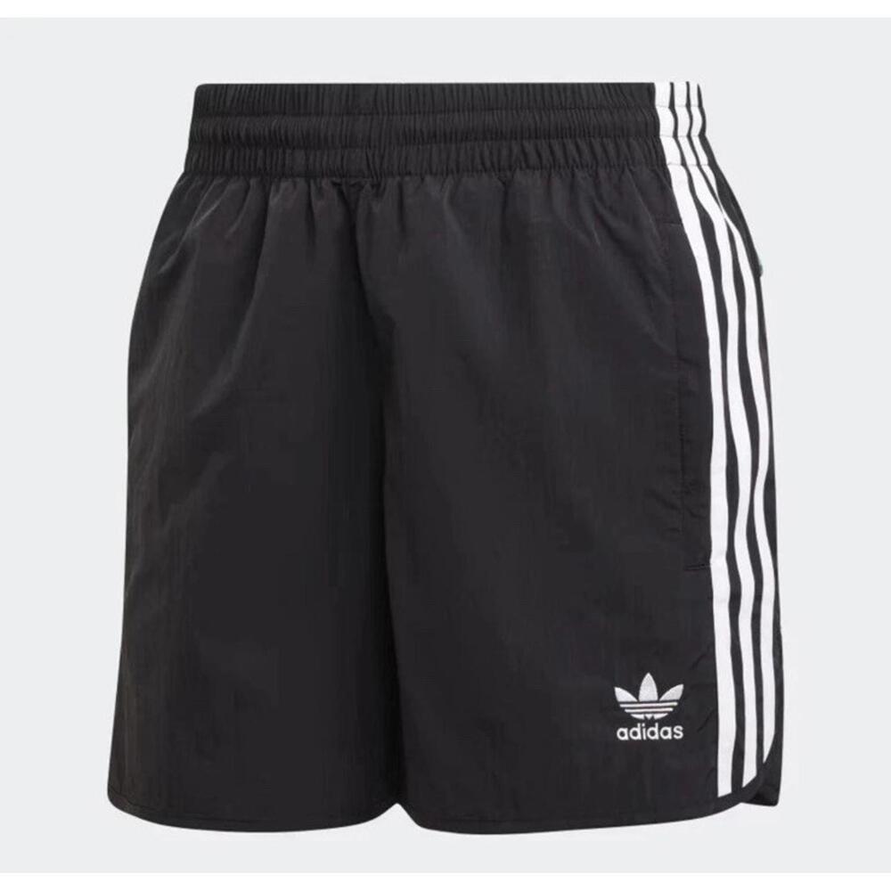 NEW MEN'S ADIDAS ORIGINALS SPRINTER TREFOIL SHORTS SIZE Medium HS2069 BLACK - Picture 2 of 4